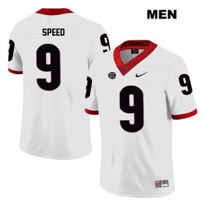 Men's Georgia Bulldogs NCAA #9 Ameer Speed Nike Stitched White Legend Authentic College Football Jersey QLR0254LB